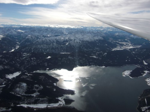 in 3.700 Metern Höhe in der Fönwelle über dem Walchensee